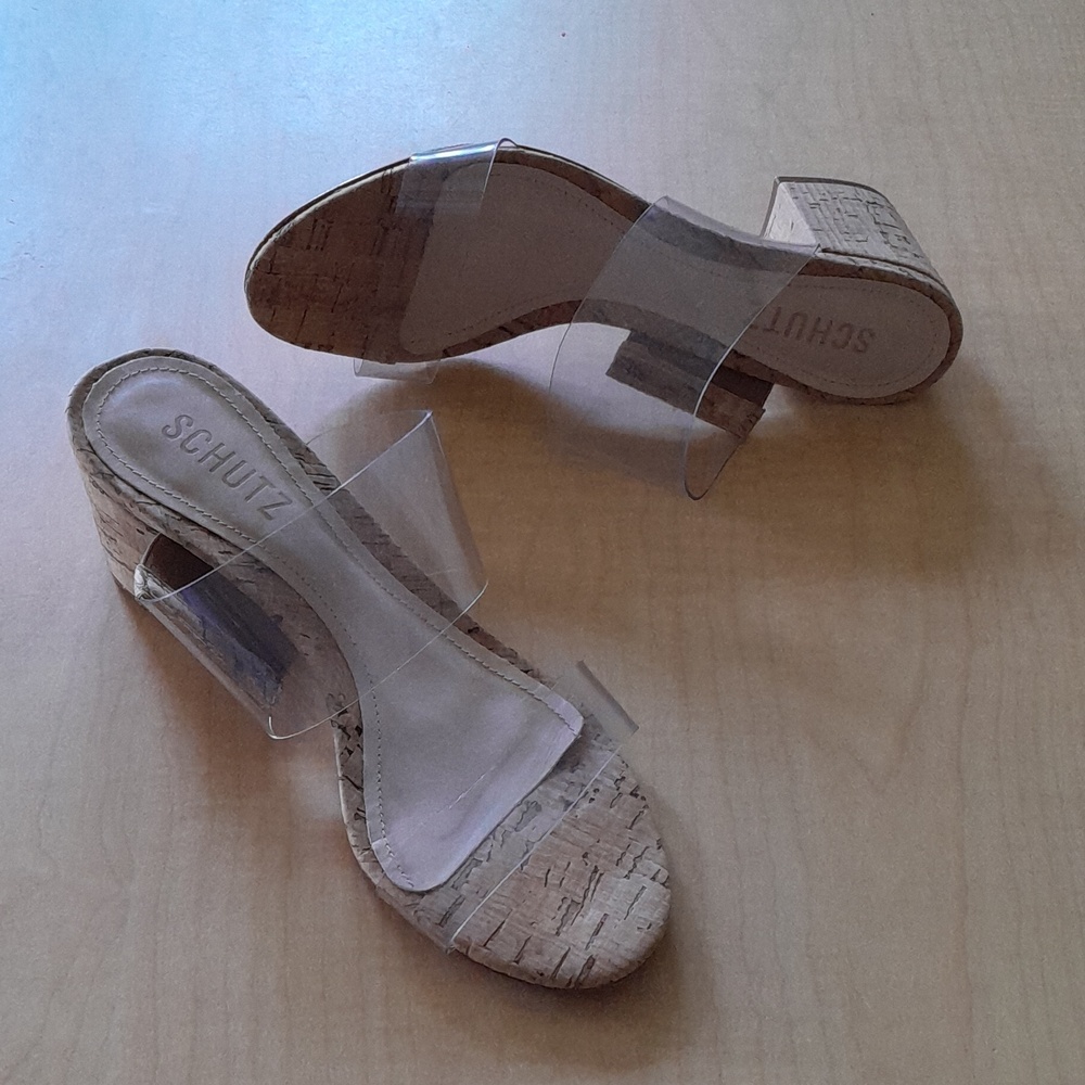 SCHULTZ VICTORIE CORK Block Heels Size 6.5 - Picture 5 of 16